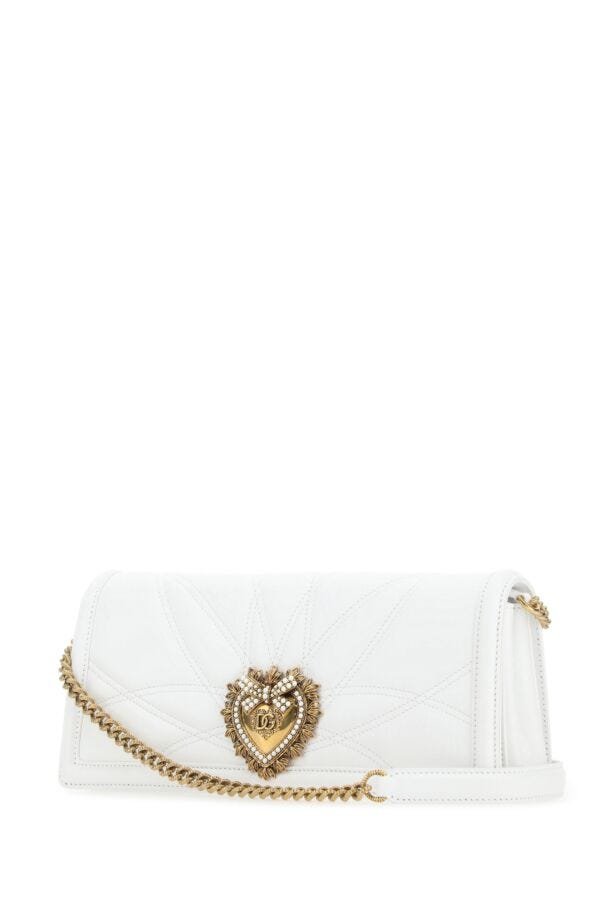 Dolce & Gabbana Woman White Nappa Leather Devotion Shoulder Bag