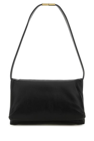 Marni Woman Black Leather Prisma Shoulder Bag