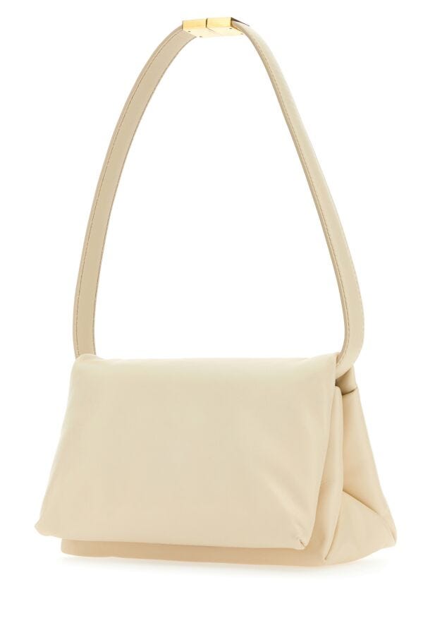 Marni Woman Ivory Leather Prisma Shoulder Bag