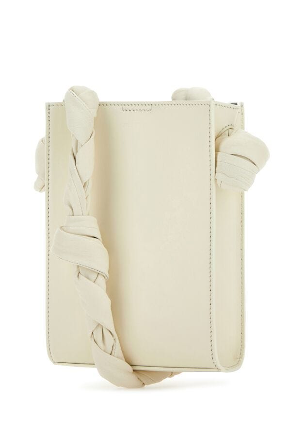 Jil Sander Woman Ivory Leather Tangle Shoulder Bag