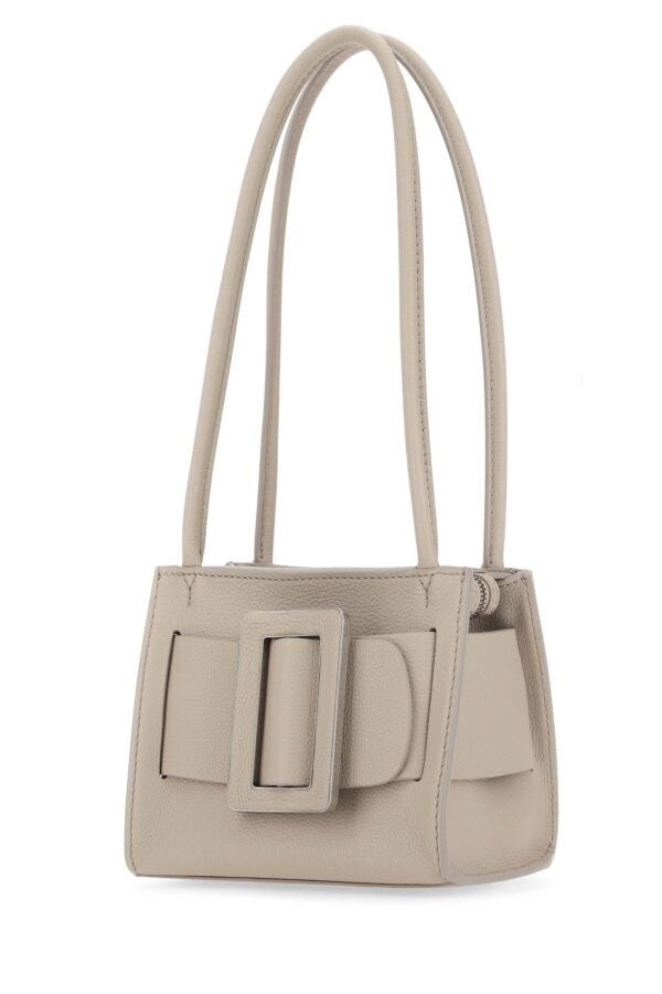 Boyy Woman Dove Grey Leather Bobby 18 Soft Shoulder Bag