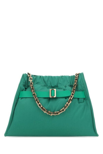 Boyy Woman Emerald Green Nylon Scrunchy Jumbo Handbag