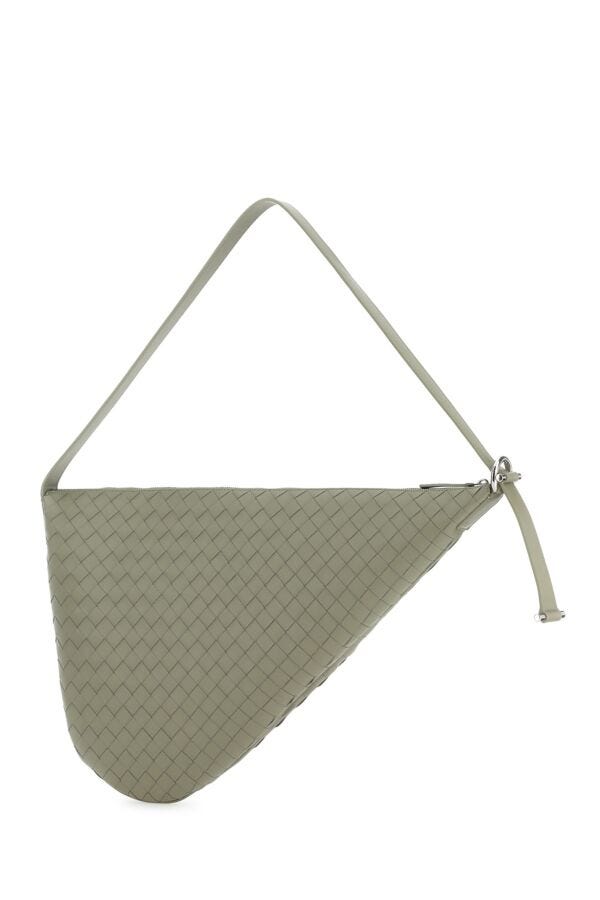 Bottega Veneta Man Sage Green Leather Shoulder Bag