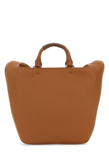 Chloe Woman Caramel Leather Medium Deia Handbag