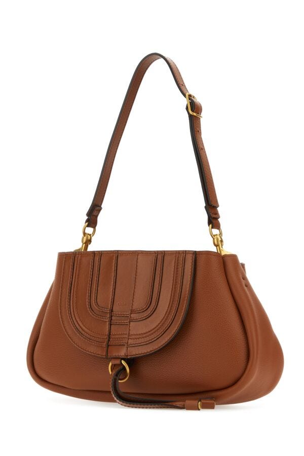 Chloe Woman Brown Leather Marcie Clutch