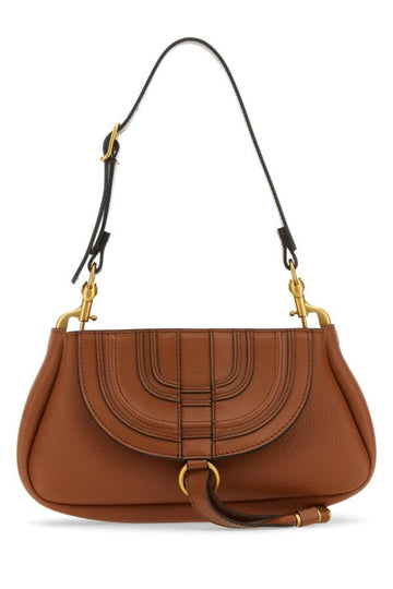 Chloe Woman Brown Leather Small Marcie Clutch