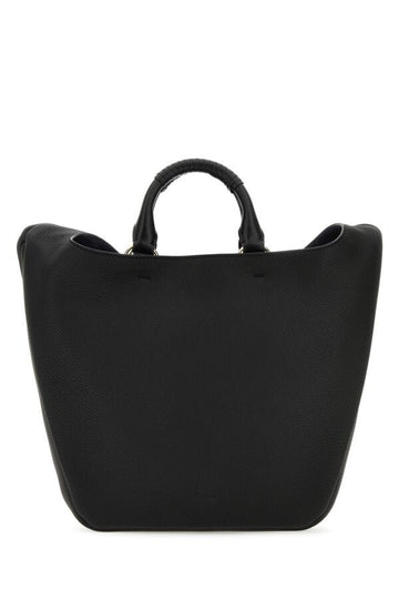 Chloe Woman Black Leather Medium Deia Handbag