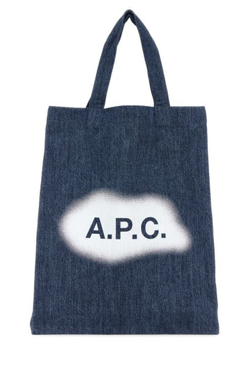 A.P.C. Unisex Blue Denim Lou Shopping Bag