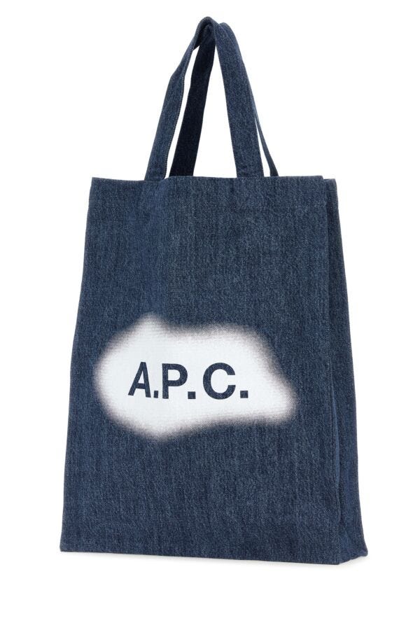 A.P.C. Unisex Blue Denim Lou Shopping Bag