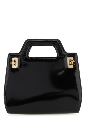 Salvatore Ferragamo Woman Black Leather Mini Wanda Handbag