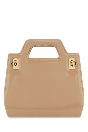 Salvatore Ferragamo Woman Beige Leather Mini Wanda Handbag