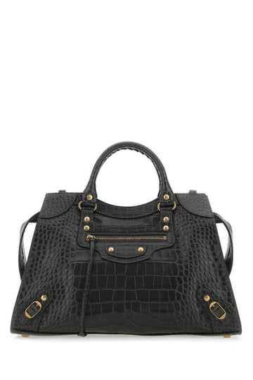 Balenciaga Woman Charcoal Leather Neo Classic City Handbag