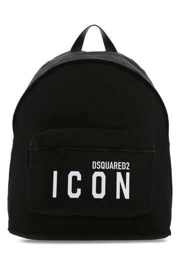 Dsquared Man Black Fabric Be Icon Backpack