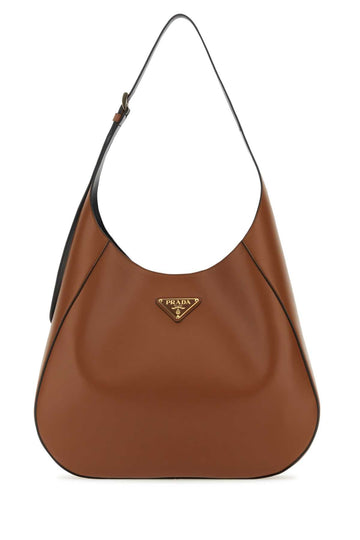 PRADA Large Leather Shoulder Handbag - 40 cm Wide