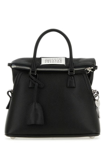 Maison Margiela Woman Black Leather Mini 5Ac Handbag