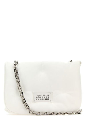 Maison Margiela Man White Nappa Leather Small Glam Slam Flap Crossbody Bag