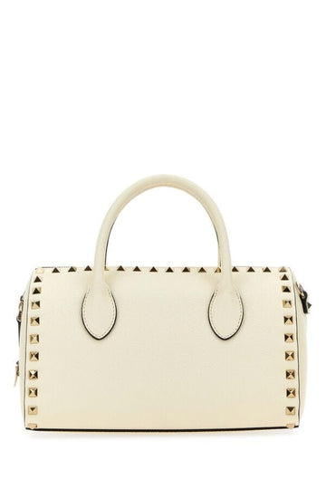 Valentino Garavani Woman Ivory Leather Rockstud Handbag