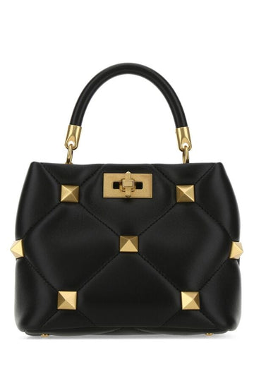 Valentino Garavani Woman Black Nappa Leather Small Roman Stud Handbag