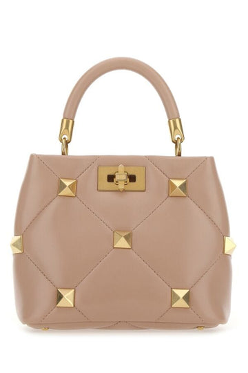 Valentino Garavani Woman Powder Pink Nappa Leather Small Roman Stud Handbag