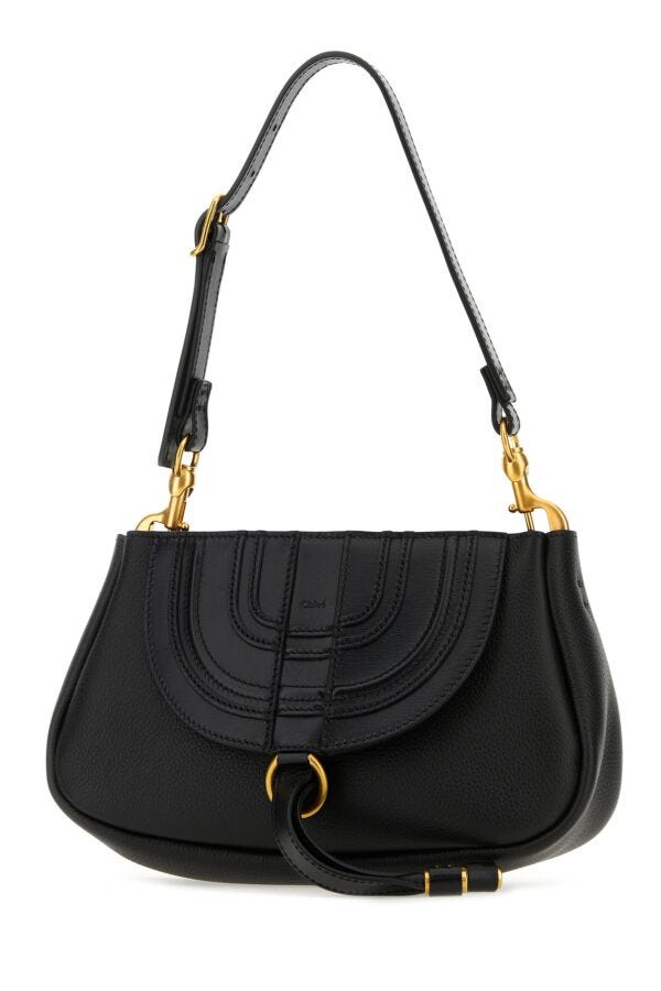 Chloe Woman Black Leather Small Marcie Clutch