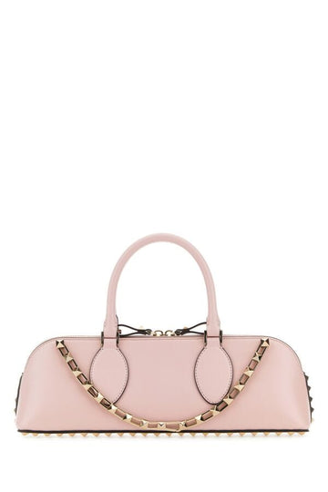 Valentino Garavani Woman Pastel Pink Leather Rockstud East-West Handbag