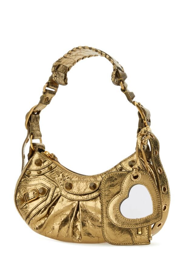 Balenciaga Woman Gold Nappa Leather Le Cagole Xs Shoulder Bag