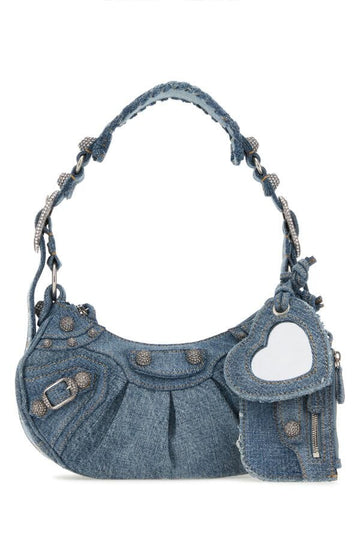 Balenciaga Woman Denim Le Cagole Xs Shoulder Bag