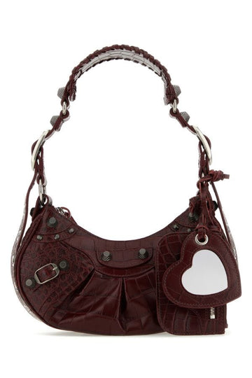 Balenciaga Woman Grape Leather Le Cagole Xs Shoulder Bag
