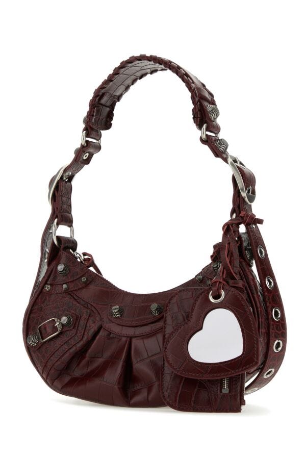 Balenciaga Woman Grape Leather Le Cagole Xs Shoulder Bag
