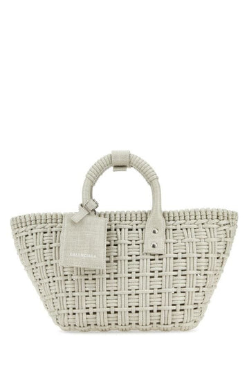 Balenciaga Woman Sand Raffia Bistro Xs Handbag