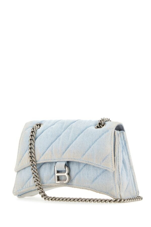 Balenciaga Woman Denim Crush S Shoulder Bag