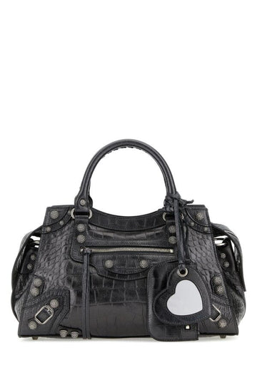 Balenciaga Woman Lead Leather Neo Cagole City S Handbag