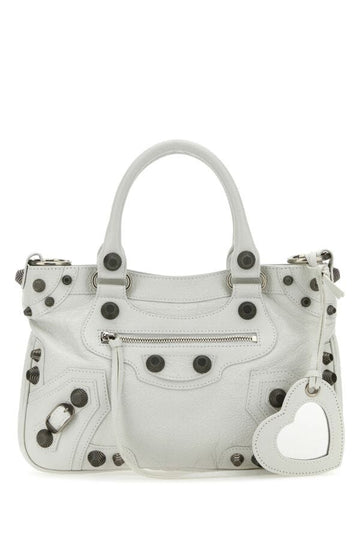 Balenciaga Woman White Nappa Leather Neo Cagole Tote M Handbag