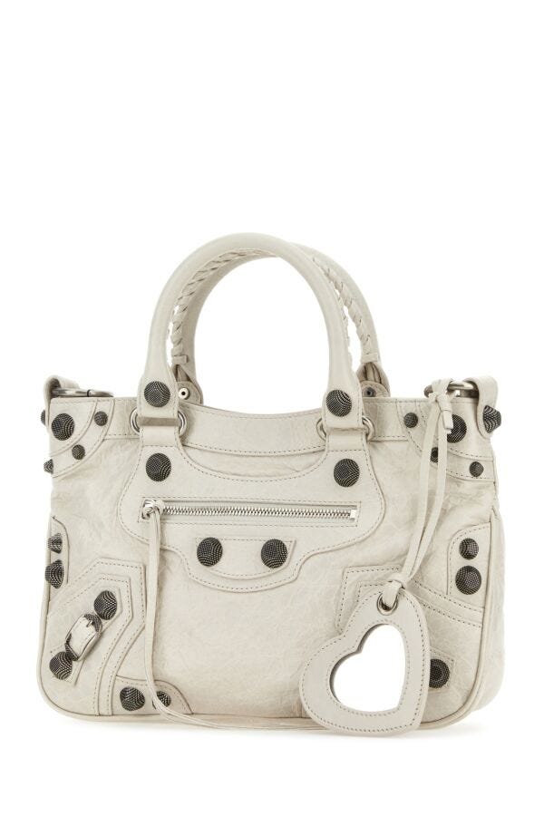 Balenciaga Woman Chalk Nappa Leather Neo Cagole Tote M Handbag