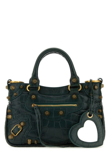 Balenciaga Woman Bottle Green Leather Neo Cagole S Handbag