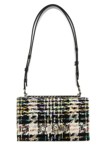 Alexander Mcqueen Woman Multicolor Tweed Skull Shoulder Bag