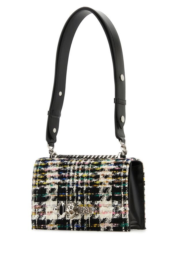 Alexander Mcqueen Woman Multicolor Tweed Skull Shoulder Bag