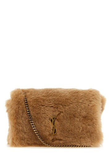 Saint Laurent Woman Camel Shearling Small Kate Shoulder Bag