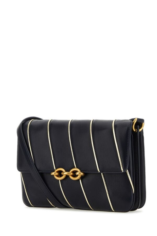 Saint Laurent Woman Two-Tone Leather Le Maillon Shoulder Bag
