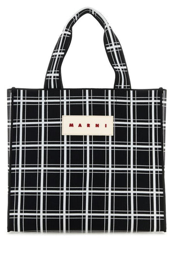 Marni Man Embroidered Jacquard Shopping Bag