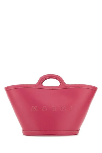 Marni Woman Dark Pink Leather Small Tropicalia Handbag