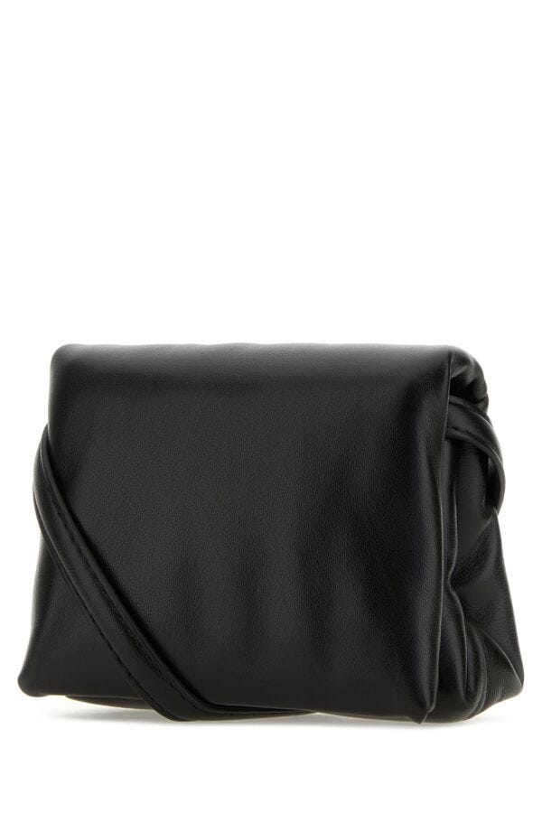 Marni Woman Black Leather Mini Prisma Clutch