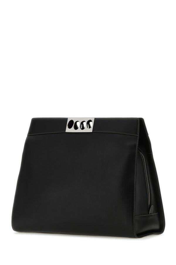 Alexander Mcqueen Man Black Leather Grip Briefcase