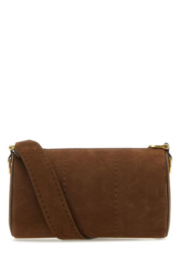 Max Mara Woman Brown Nabuk Small Crossbody Bag