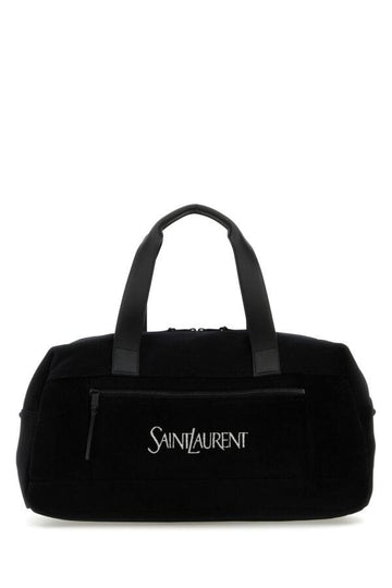 Saint Laurent Man Black Jacquard Duffle Travel Bag