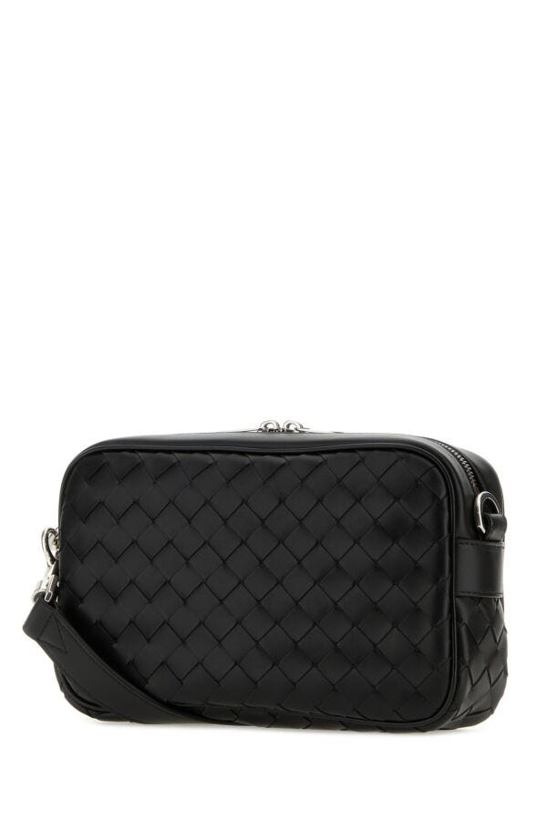 Bottega Veneta Man Black Leather Crossbody Bag