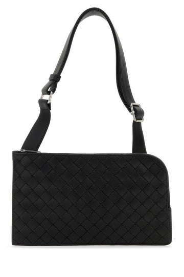 Bottega Veneta Man Black Leather Belt Bag