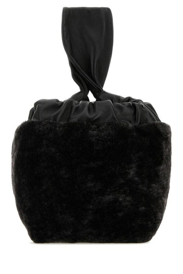 Jil Sander Woman Black Shearling Clutch
