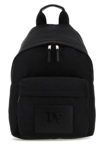 Palm Angels Man Black Canvas Backpack