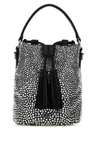 Miu Miu Woman Embellished Satin Bucket Bag
